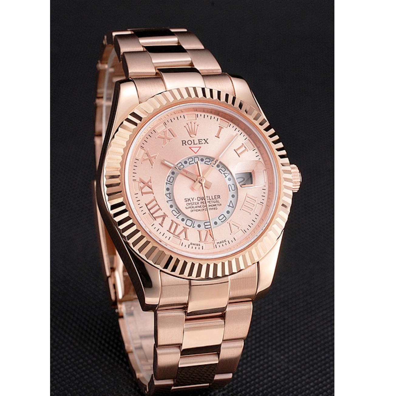 MiroTime 0824 Rolex Sky Dweller Rose Gold Dial Rose Gold Case And Bracelet